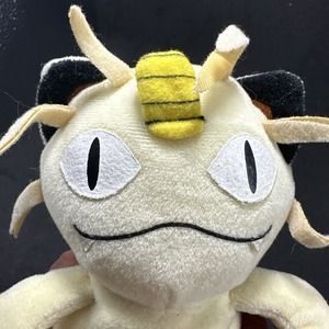 1998‎ Hasbro Nintendo Pokémon Meowth Beanie Plush VTG Original 6.5" Creature